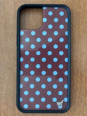 Wildflower Cases polka dot brown and blue iPhone 15 Plus case